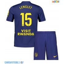 Camisa de time de futebol Atletico Madrid Clement Lenglet #15 Replicas 2º Equipamento Infantil 2025-26 Manga Curta (+ Calças curtas)